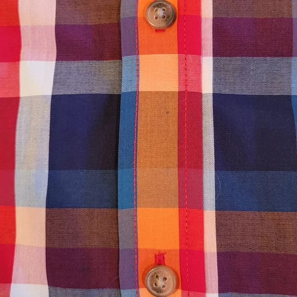 Nautical Boy's Multicolor Plaid Shirt; Style: Long Sleeve. Size: 10/12 (M). - Picture 2 of 5